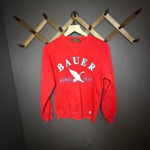 Eddie BAUER Red Graphic Sweatshirt Goose Logo Vtg 90s Outdoor Sportswear Unisex